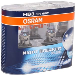 night breaker plus hb3, halogenines lemputes, osram lemputes, philips lemputes, lemputes automobiliams, HB3 lemputės